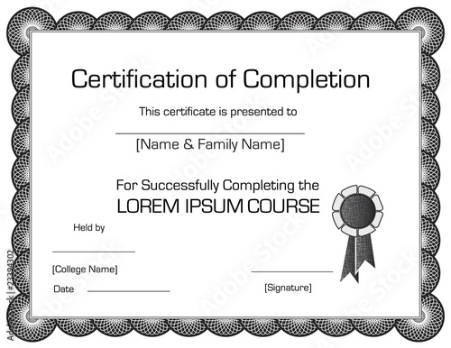 Certificate of Completion Template