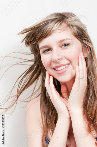 Happy young girl portrait