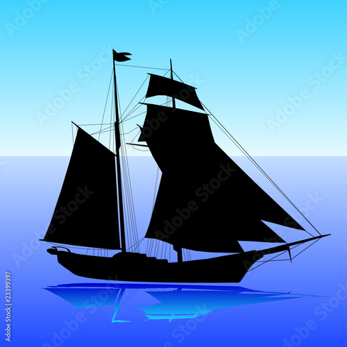 Sailboat silhouette vector