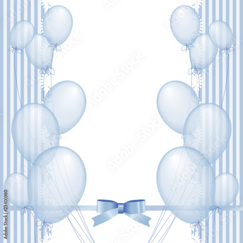 Hellblaue Luftballone mit Textfeld