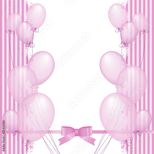 Rosa Luftballone mit Textfeld