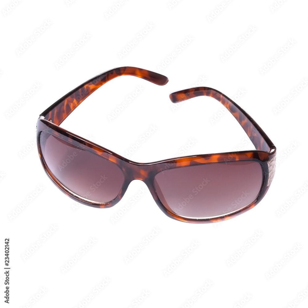 Modern brown sunglasses isolated on white background Modern brown sunglasses isolated on white background