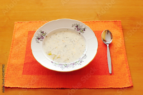 czech white milk soup photo