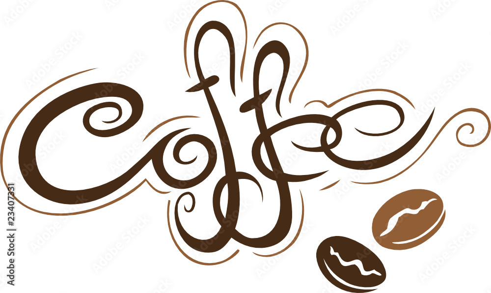 Fototapeta premium Kaffee, Cafe, Kaffeebohnen, Logo, button, coffee