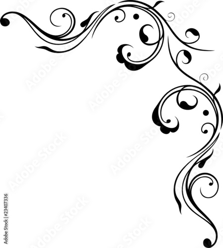 Ranke, floral, filigran, Laub, Blätter, ornamental, abstrakt