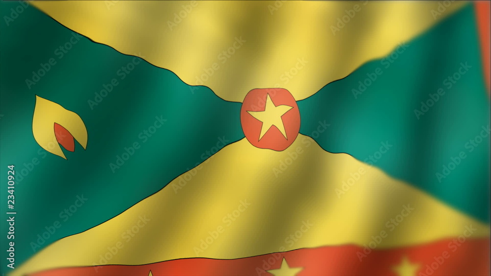 Grenada - waving flag detail