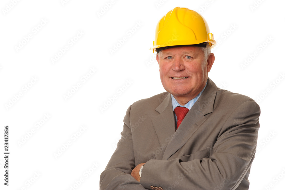 Successful mature businessman or foreman Successful mature businessman or foreman