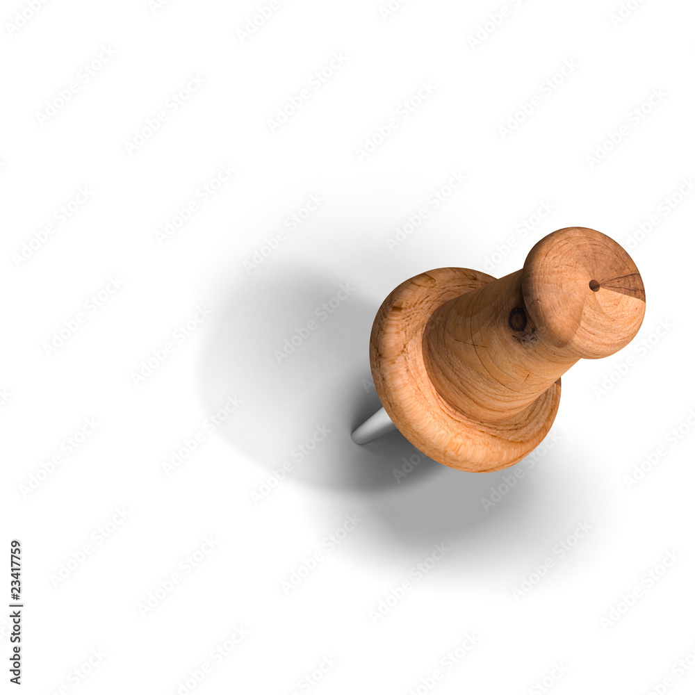 design element for eco note - wooden thumb tack or pin Stock Illustration