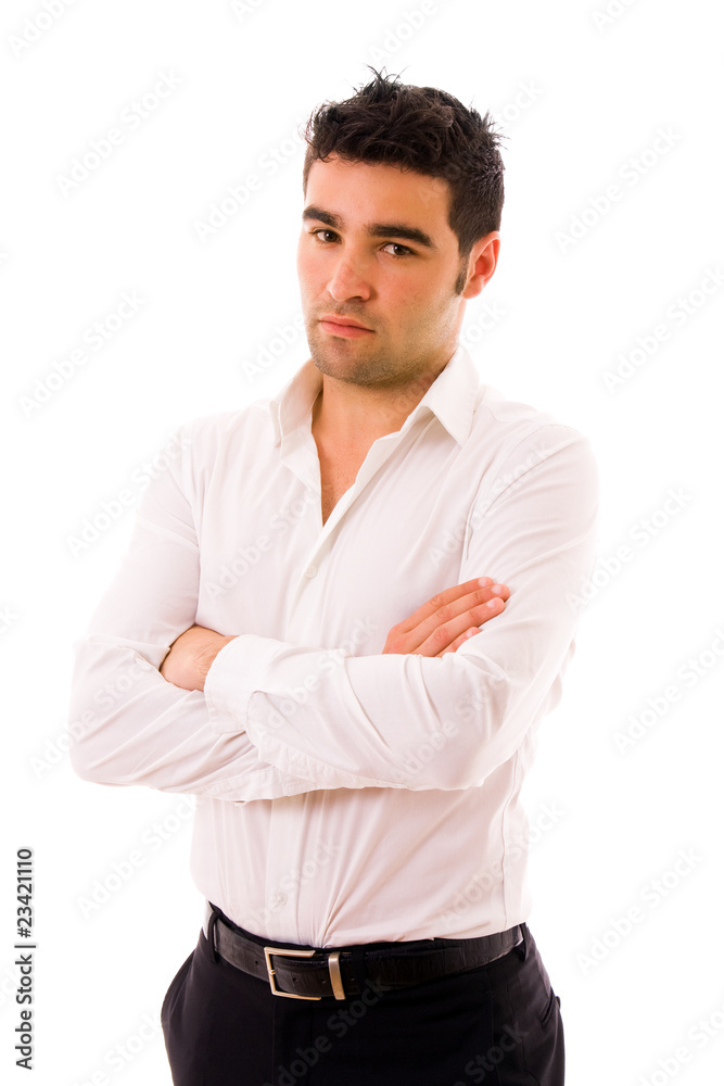 young casual man portrait, isolated on white young casual man portrait, isolated on white