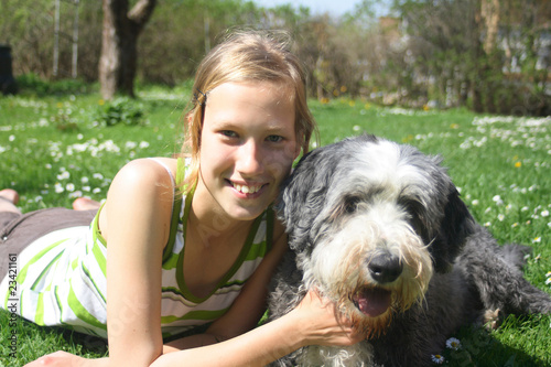 Girl and dog
