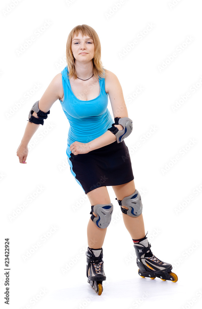 pretty woman on roller skates