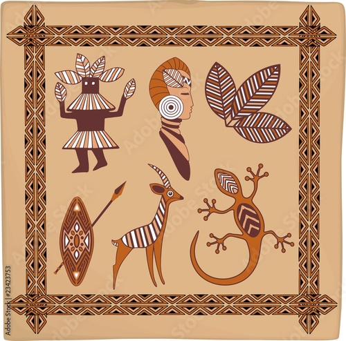 Africa Arte Simbolica-Symbolic African Art-Vector