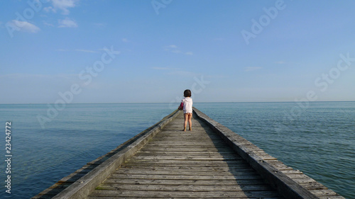 Toddler on a pier