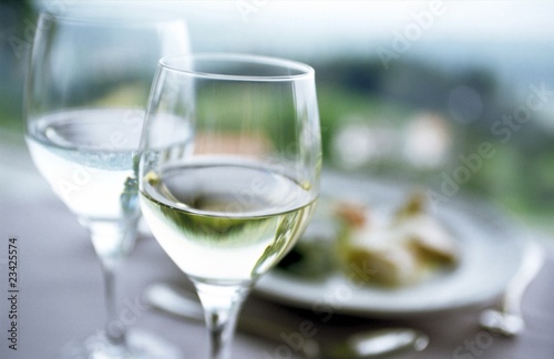 two glasses of white wine