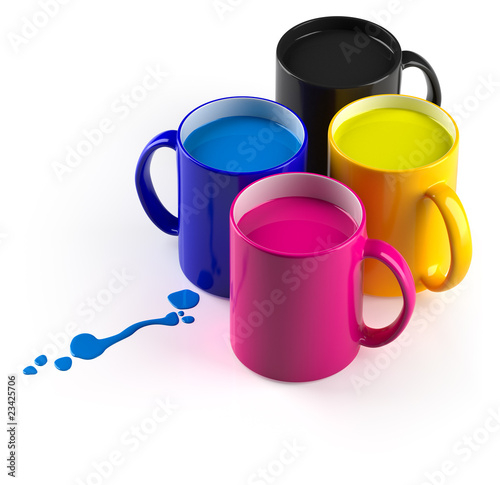 CMYK mugs. Isolated on white