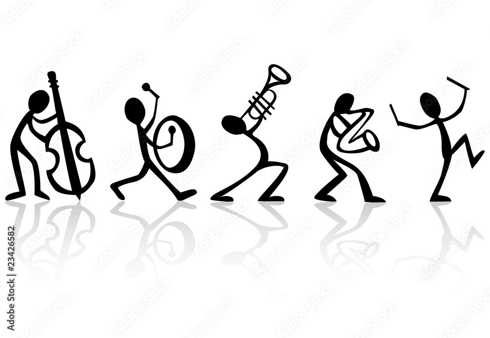 Obraz premium Band musicians playing music, vector ideal for t-shirts