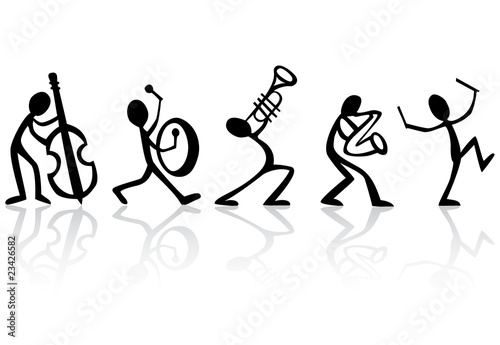 Band musicians playing music, vector ideal for t-shirts