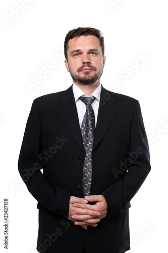 Confident businessman in his forties isolated