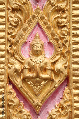 carving on pillar of temple   Boa Yai  Borabue  Mahasarakam