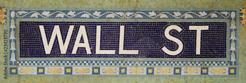 Canvas Print New York City Wall Street tile pattern in subway station