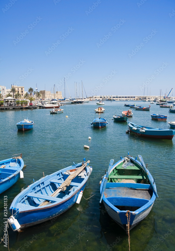 Boats in port. Bari. Apulia.