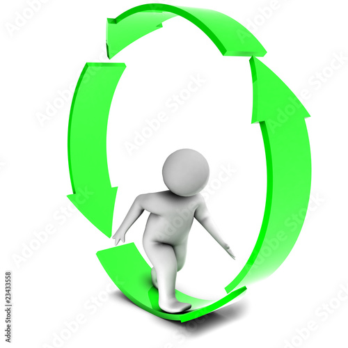 3d man on arrow circle