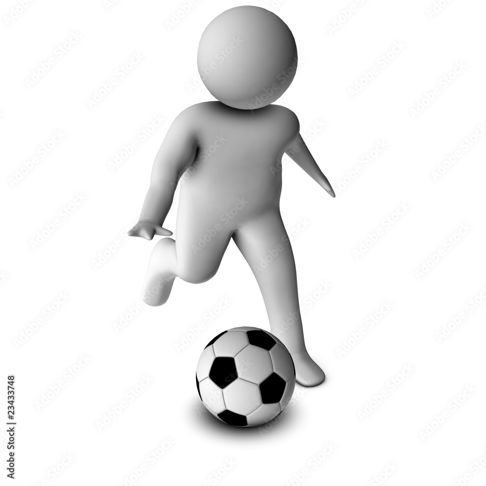 3d man with a football isolated over a white background 3d man with a football isolated over a white background