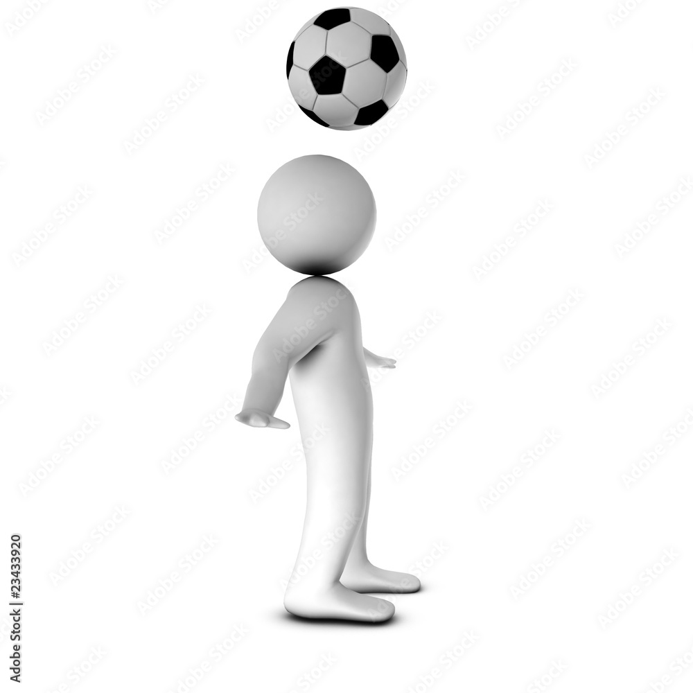 3d man with a football isolated over a white background 3d man with a football isolated over a white background