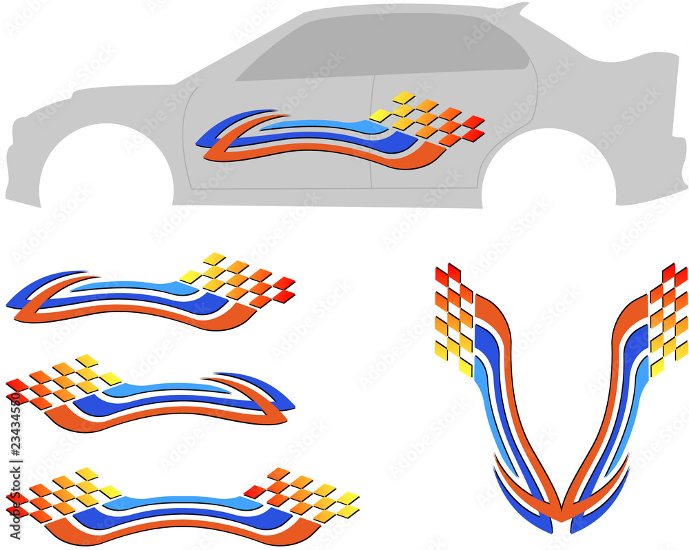 Obraz premium Vehicle Graphics, Strips : Vinyl Ready