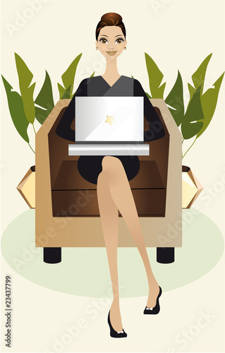 Working Girl with Laptop