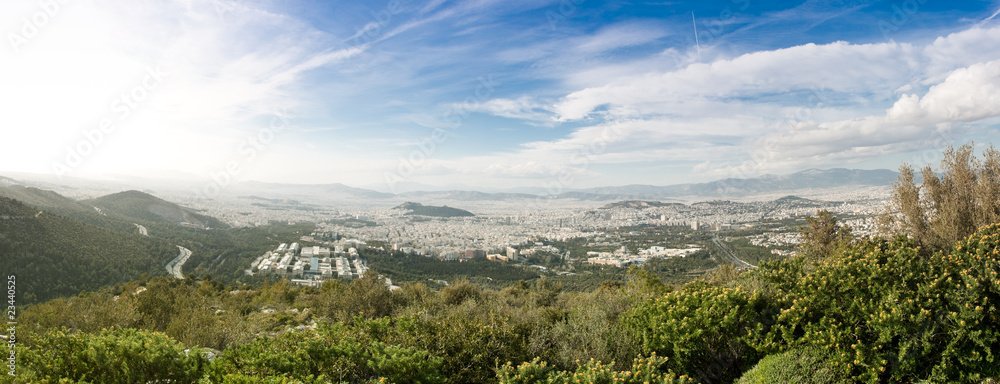 Athens seen from Ymithos Mountain