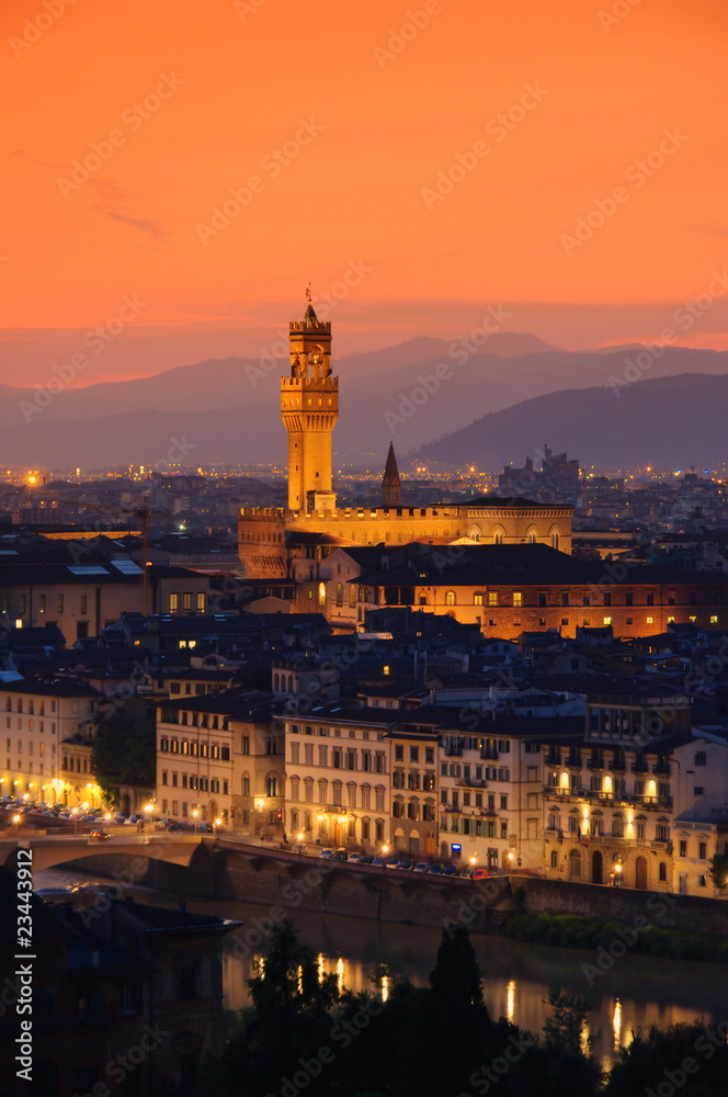 Florenz Palazzo Vecchio Abend  01