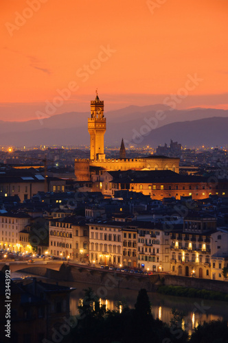 Florenz Palazzo Vecchio Abend 01
