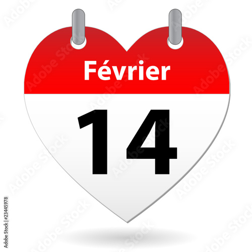 Page de Calendrier SAINT VALENTIN (14 février amour coeur st)