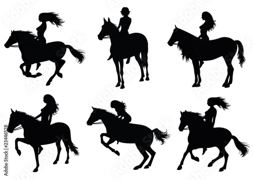 Woman riding a horse.