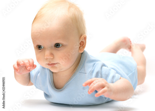 cute little baby isolated on white.