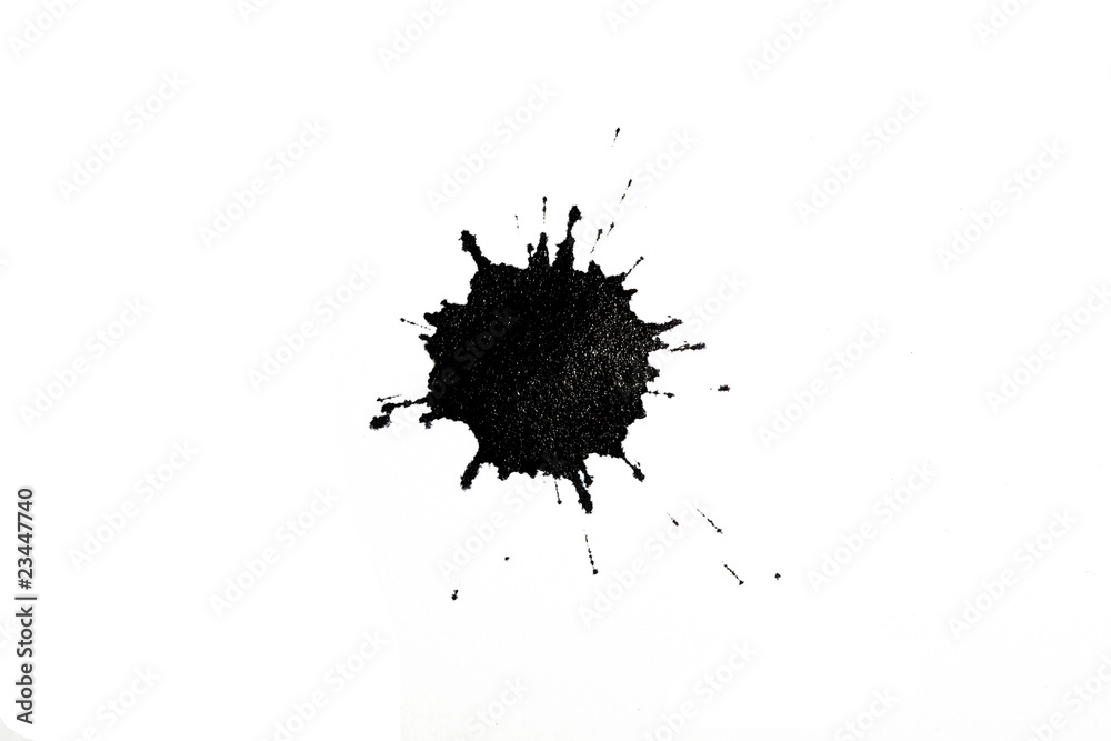 Obraz premium black ink blot on white background