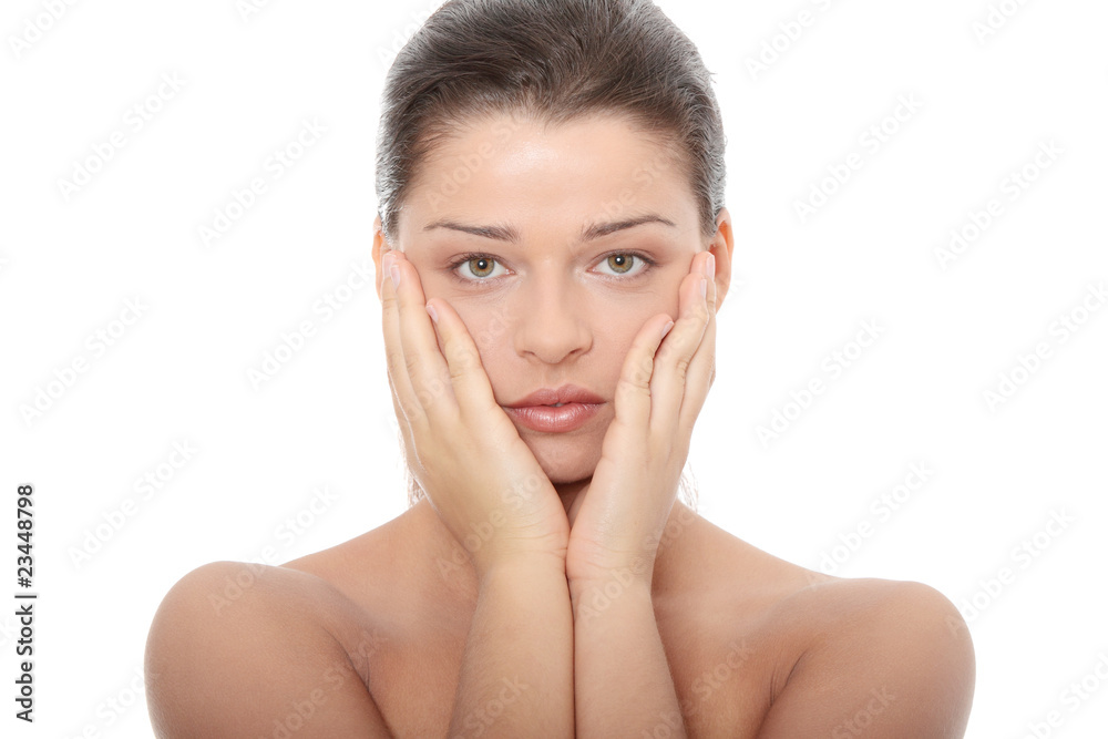 Portrait of the attractive girl without a make-up Portrait of the attractive girl without a make-up