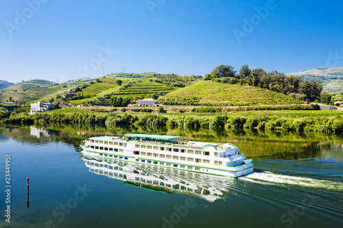 cruise ship at Peso da Regua, Douro Valley, Portugal photo