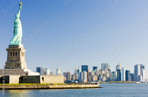 Statue of Liberty and Manhattan, New York City, USA