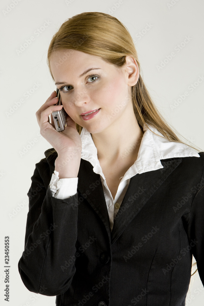 portrait of telephoning businesswoman portrait of telephoning businesswoman