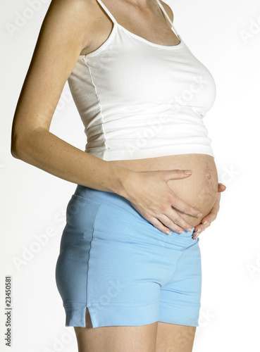 detail of pregnant woman