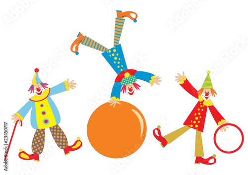 Cheerful clowns for children holiday