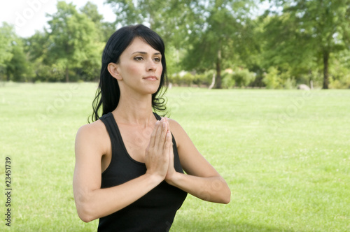 woman doing yoga exercises