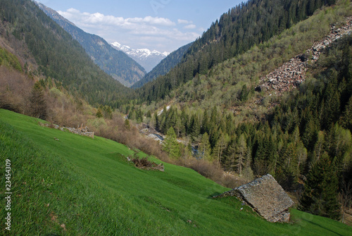 Old animal houses in Bosco Gurin valley