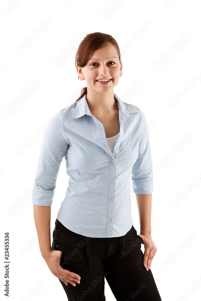 Girl standing isolated on white background Girl standing isolated on white background