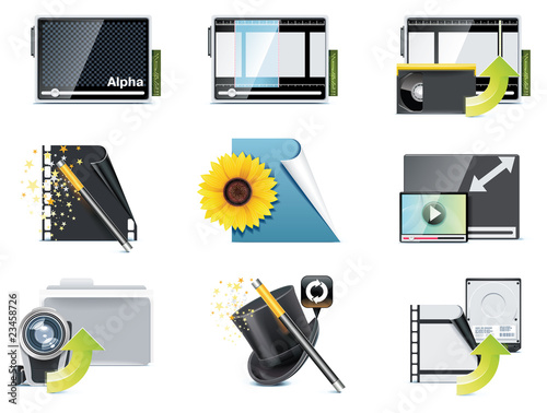 Vector video icons. Part 5