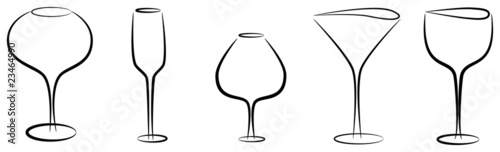 Abstact wine glasses