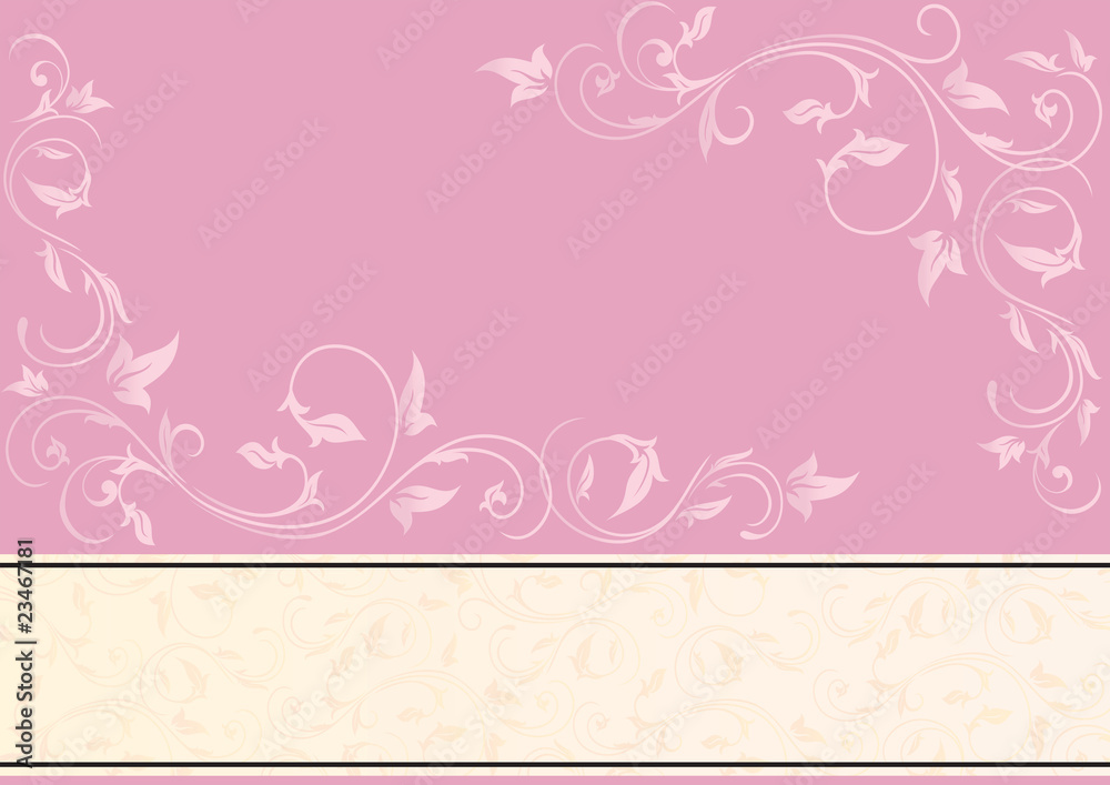 Pink background with ornate elements
