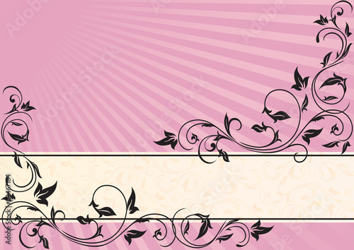 Pink background with black frame